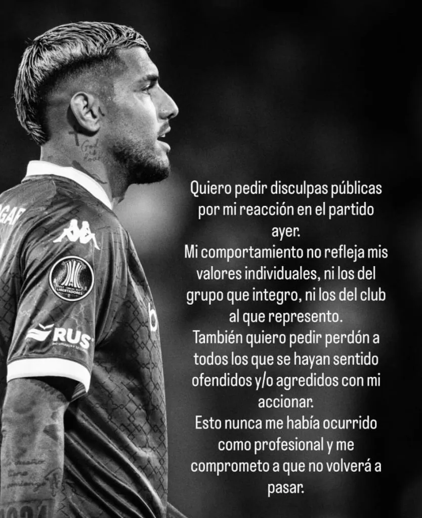 Adrián Balboa emitió un pedido de disculpas hacia Marcos Acuña.