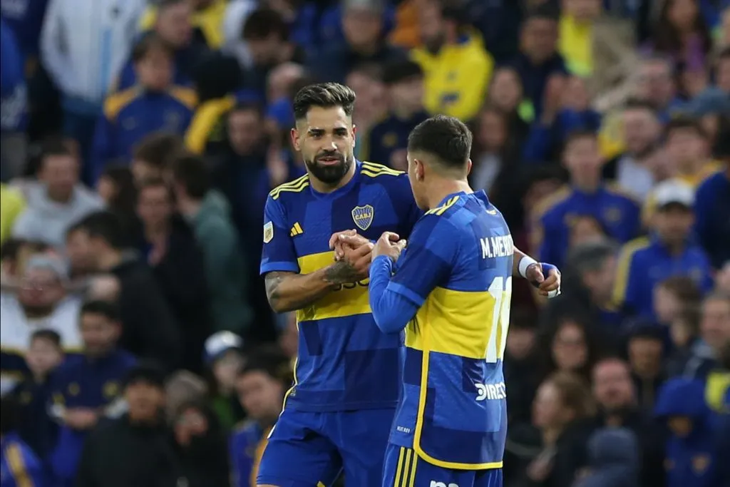 Milton Giménez y Miguel Merentiel, delanteros de Boca Juniors. (Getty Images)