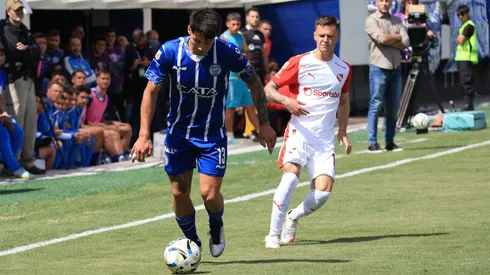 Nicolás Fernández y Matías Abaldo, durante el encuentro entre Godoy Cruz e Independiente.