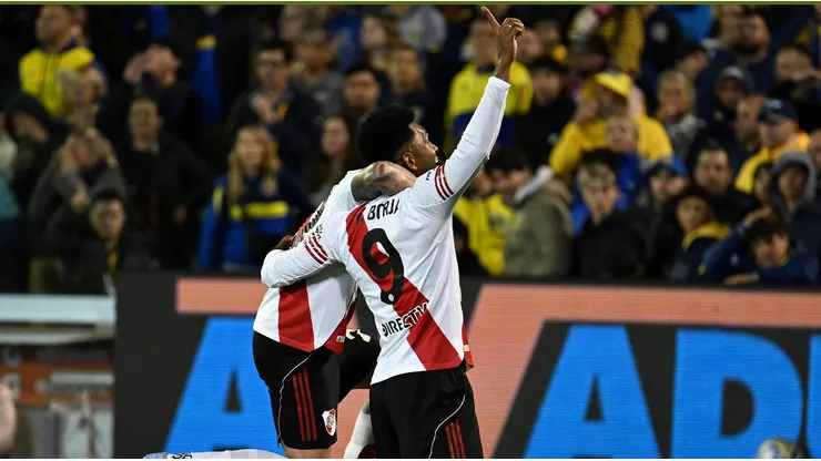 Borja celebra el 1-0 de River ante Rosario Central.