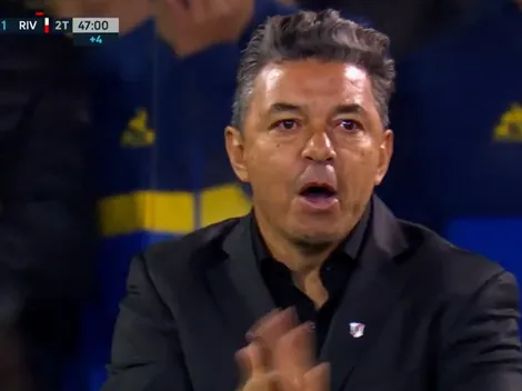 El gesto de Gallardo acusando a Falcón Pérez en la derrota de River ante Rosario Central