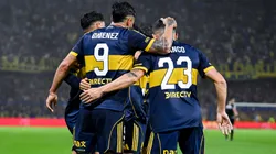 Los jugadores de Boca celebran el gol de Milton Giménez ante Newell's.