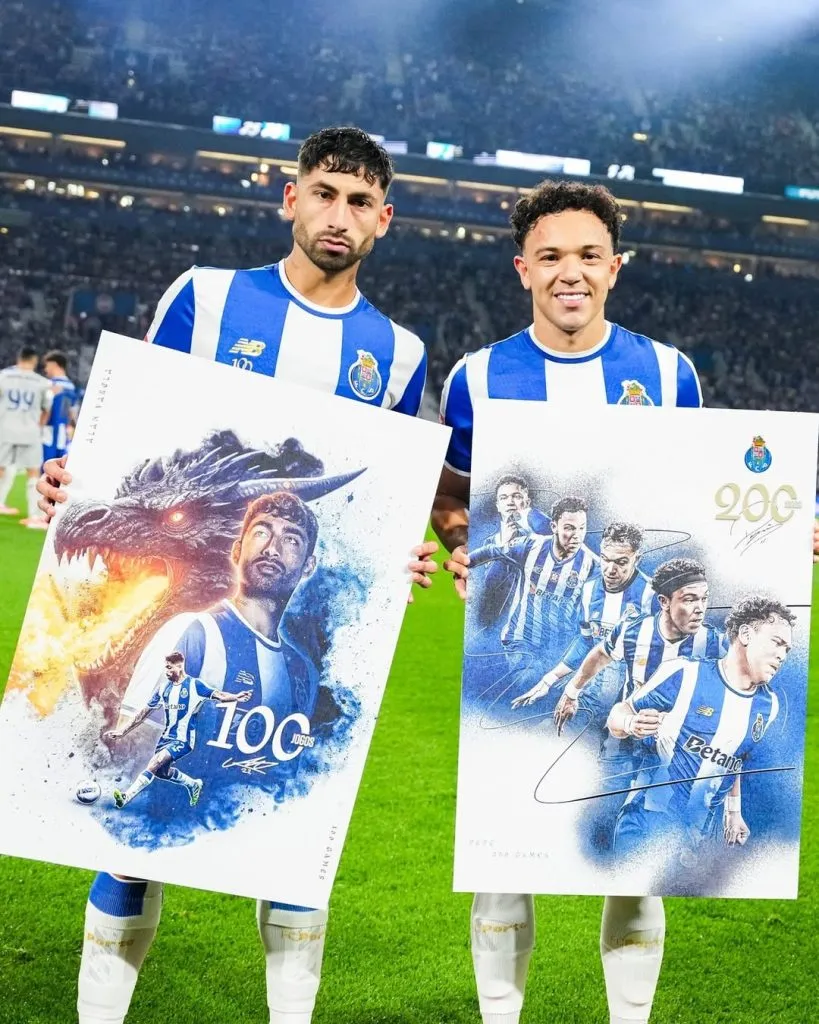 Alan Varela fue homenajeado en Porto. (Prensa Porto).