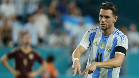 Gio Lo Celso festejando su gol ante Venezuela.