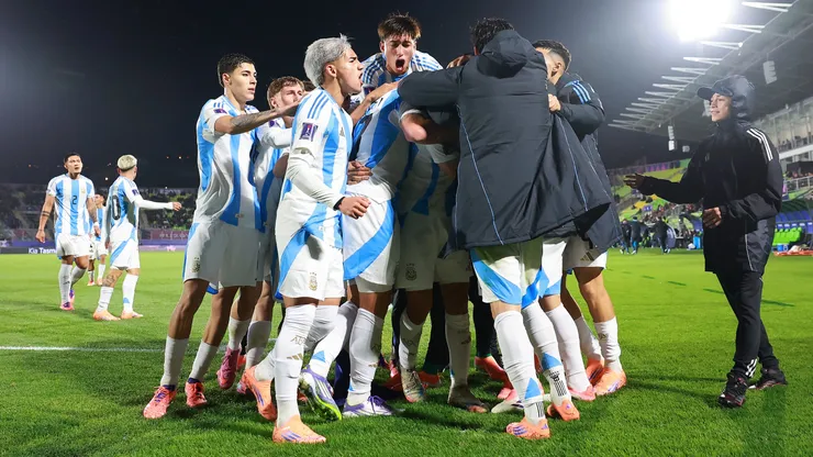 Los jugadores de la Selección Argentina ante México en el Mundial Sub 20.