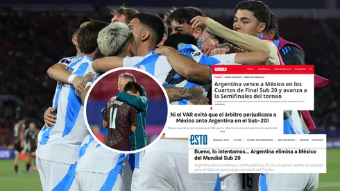 Los medios mexicanos no ocultaron su desazón ante la eliminación que el combinado Sub 20 sufrió ante Argentina.