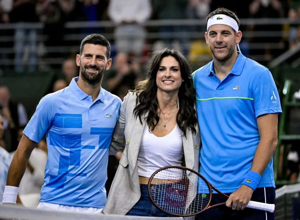 Djokovic, Sabatini y Del Potro en diciembre de 2024. (Foto: Getty).