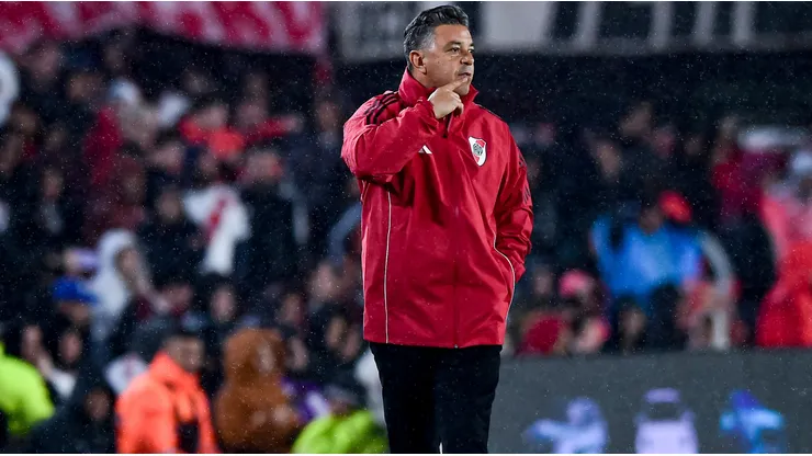 Gallardo durante la derrota de River ante Sarmiento.