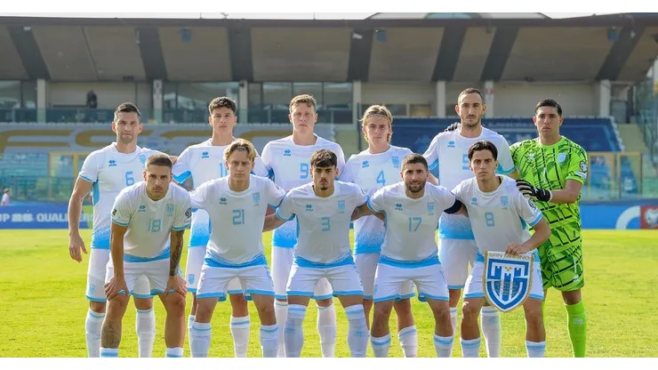 Los jugadores de la Selección de San Marino. (@FSGC_Official)