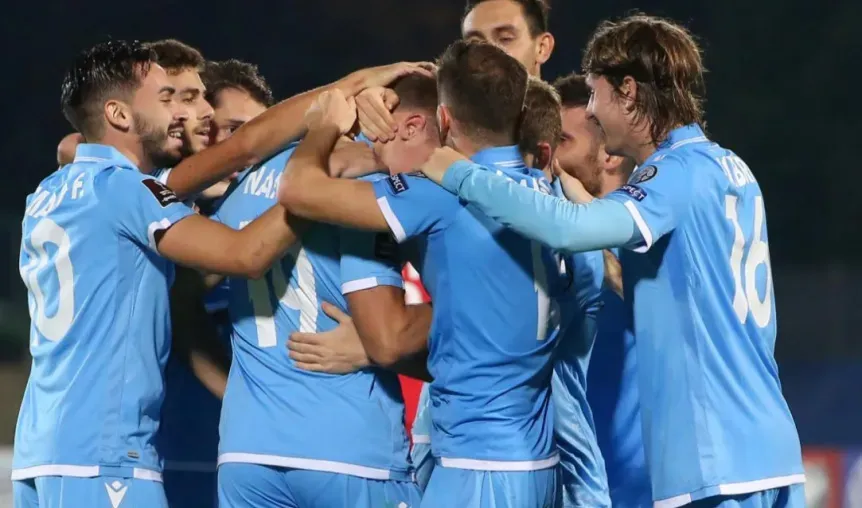 Los jugadores de la Selección de San Marino.