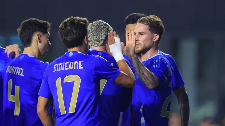 Argentina celebra un gol frente a Puerto Rico.