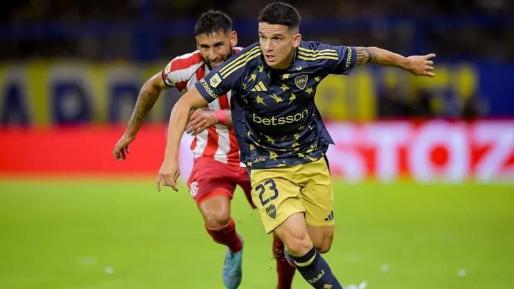 Lautaro Blanco durante el último duelo entre Boca y Barracas Central.