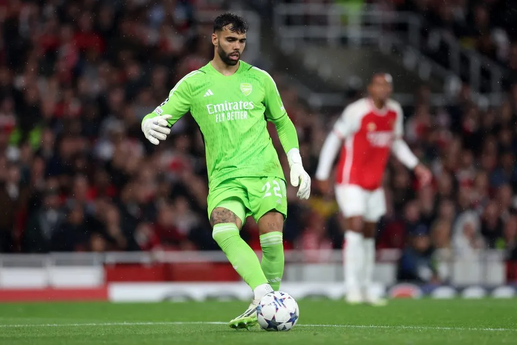 David Raya, arquero español de Arsenal de Inglaterra. (Getty Images)