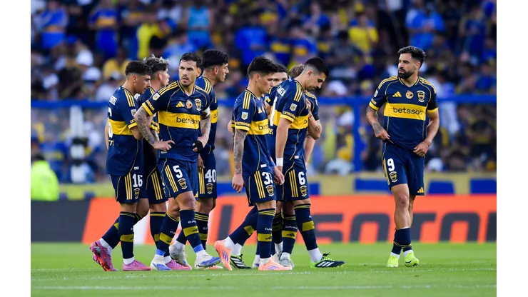 El equipo de Boca en La Bombonera.