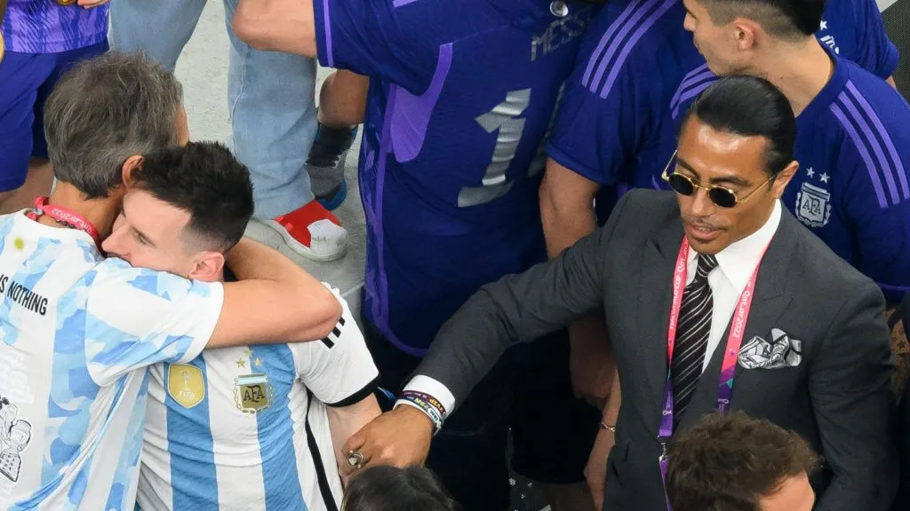 Salt Bae, presente en los festejos de Argentina campeón en Qatar 2022. (Getty Images)