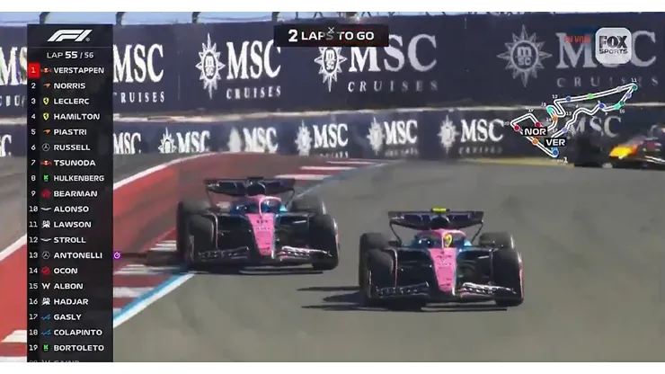 La lucha entre Colapinto y Gasly.