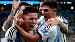 Enzo Fernández y Julián Álvarez en Qatar 2022.