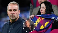 Hansi Flick, tras el 6 a 1 del Barcelona al Olympiaccos, se arrimó a hablar con Lamine Yamal y Nicki Nicole.