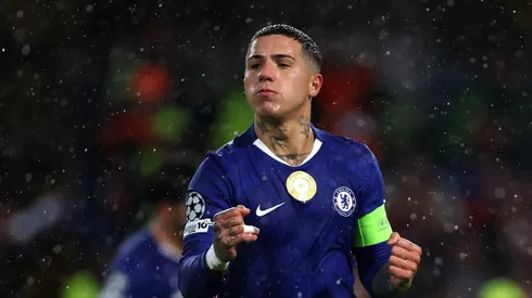 Enzo Fernández celebra su gol ante Ajax.