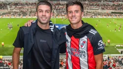 Federico Coria en el estadio de River junto al tenista Facundo Díaz Acosta.