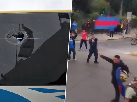 Los hinchas de U de Chile agredieron el micro de Lanús