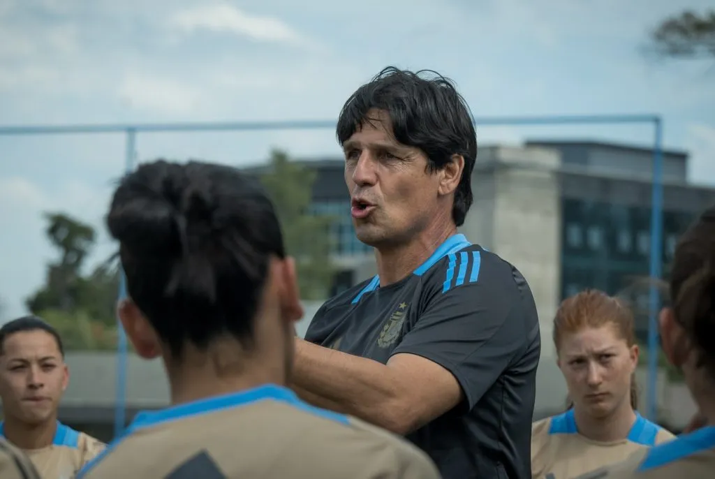 Portanova en uno de los entrenamientos en Ezeiza. Foto AFA.