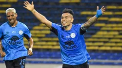 Lucas Zelarayán, futbolista de Belgrano de Córdoba ante Argentinos Juniors por Copa Argentina.