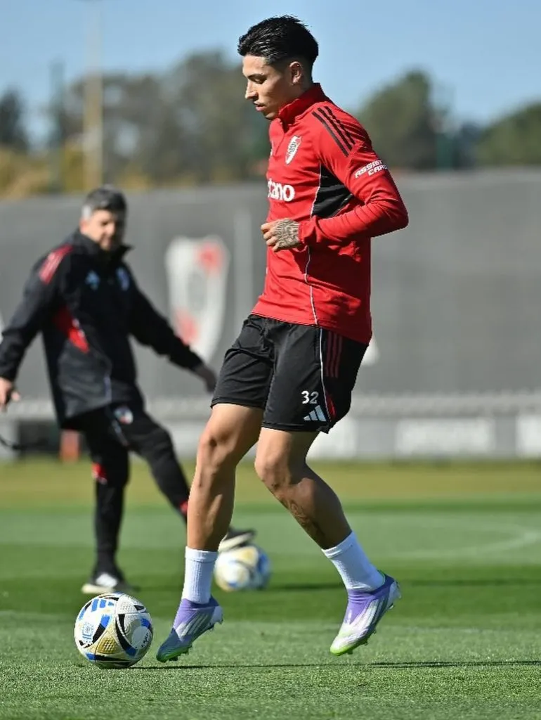 Agustín Ruberto entrenándose en River. (Foto: Instagram agustinruberto9)