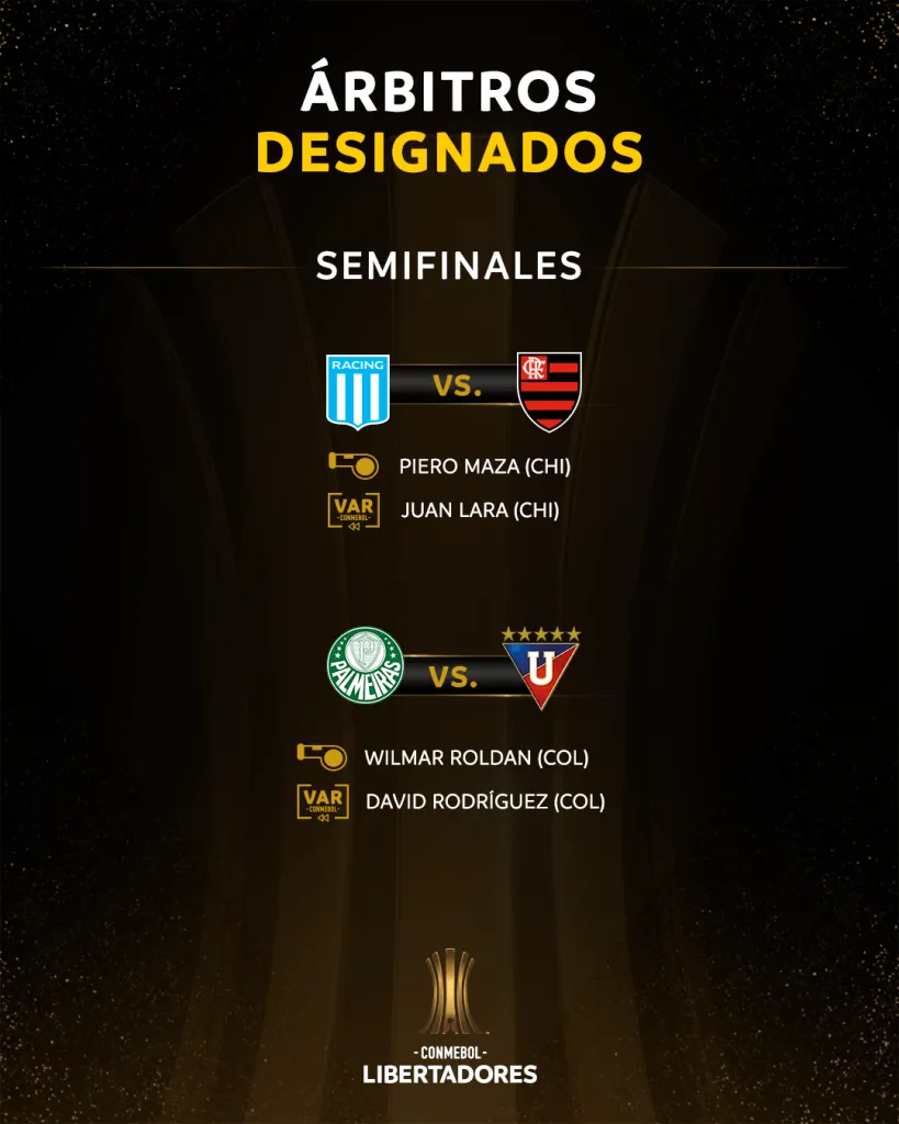 El anuncio de Conmebol sobre el arbitraje de las semis de la Libertadores (Conmebol)