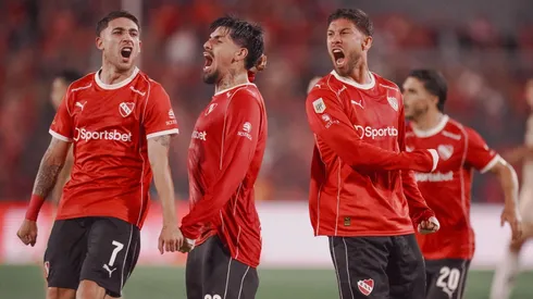 Los jugadores de Independiente tras vencer a Platense por el Torneo Clausura 2025.