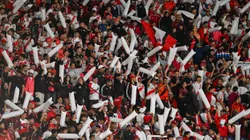 Los hinchas de River presentes en el Mario Alberto Kempes.
