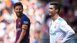 Messi y Cristiando Ronaldo durante sus etapas en Barcelona y Real Madrid.