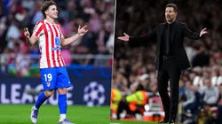 Diego Simeone, para disipar los rumores que vinculan a Julián Alvarez con el Barcelona, dijo que lo ve comprometido con el Atlético de Madrid.