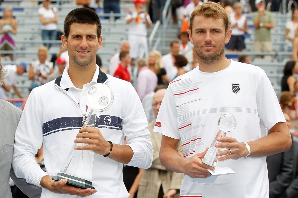Djokovic y Fish tras la final del Masters 1000 de Canadá en 2011. (Foto: Getty).