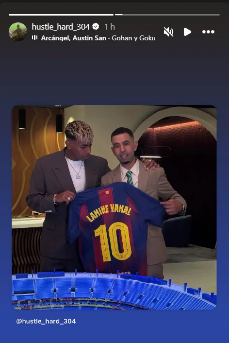 La segunda foto del papá de Lamine para defenderlo de las críticas.