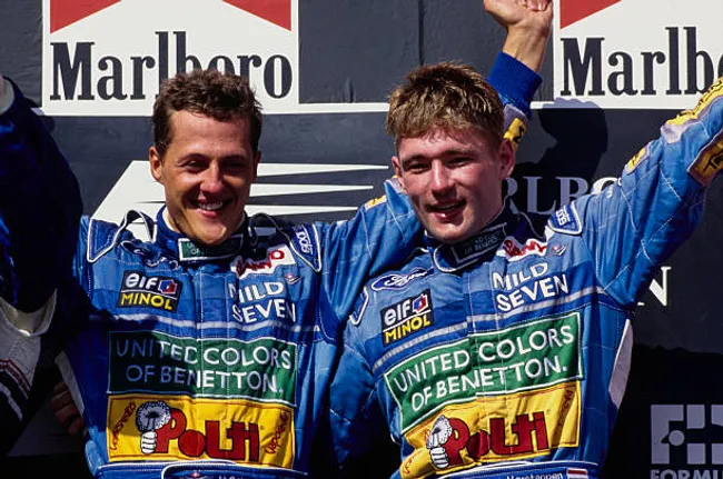 Schumacher y Verstappen padre fueron compañeros en Benetton.