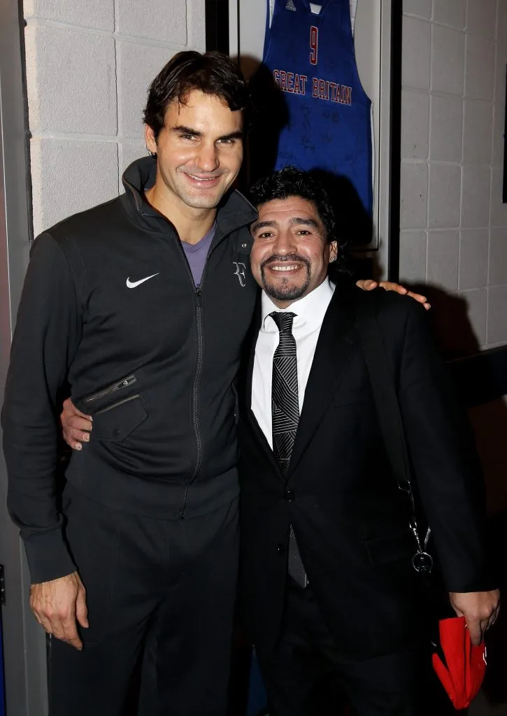 Federer y Maradona. (Foto: Getty).