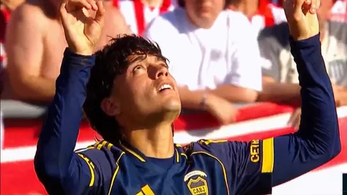 Exequiel Zeballos marcó el gol de Boca ante Estudiantes de La Plata. (Foto: captura TNT Sports)