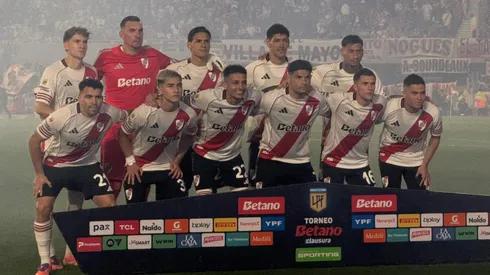 Los once titulares de River ante Gimnasia.