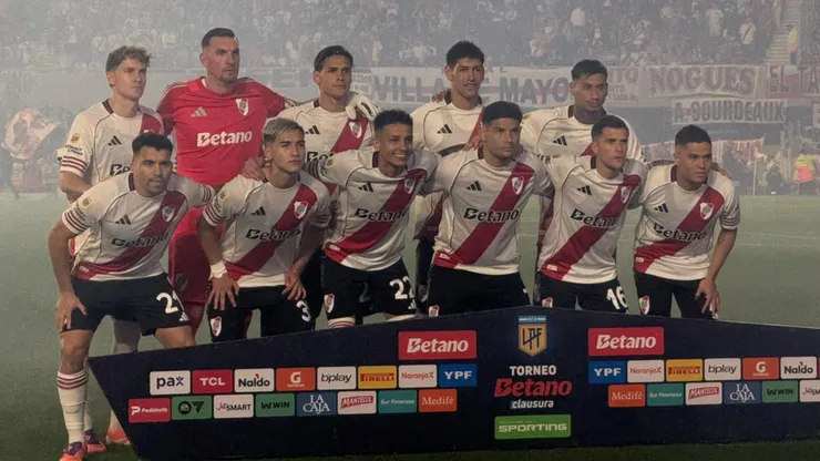 Los once titulares de River ante Gimnasia.
