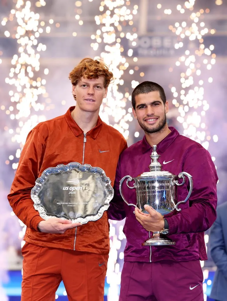 Sinner y Alcaraz tras la final del US Open 2025. (Foto: Getty).
