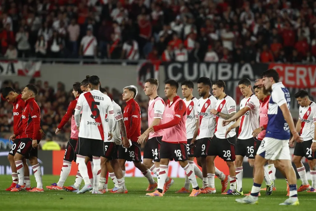 Los jugadores de River tras perder ante Gimnasia. (Getty Images)