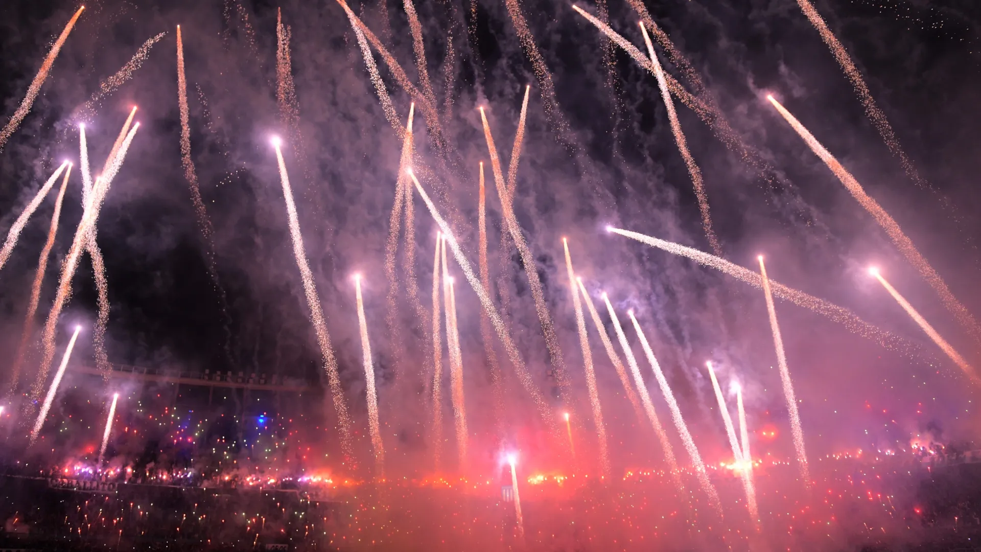 El recibimiento de Racing ante Flamengo.