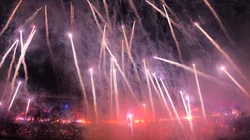 El recibimiento de Racing ante Flamengo.