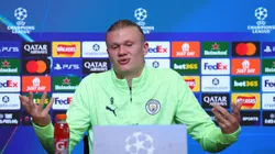 Erling Haaland brindó una conferencia de prensa previa al partido entre Manchester City y Borussia Dortmund.