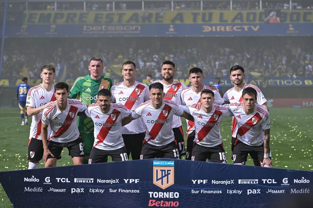 El equipo titular de River en el Superclásico ante Boca en La Bombonera de 2024. (Getty Images)