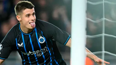 Nicolò Tresoldi celebra su gol frente a Barcelona.