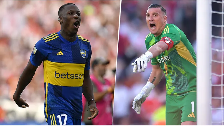 Luis Advíncula y Franco Armani, jugadores de Boca y River.