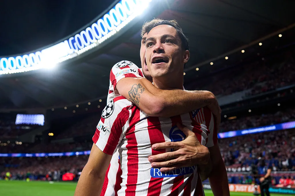 Raspadori marcó ante Eintracht Frankfurt su único gol con Atlético de Madrid. (Getty).