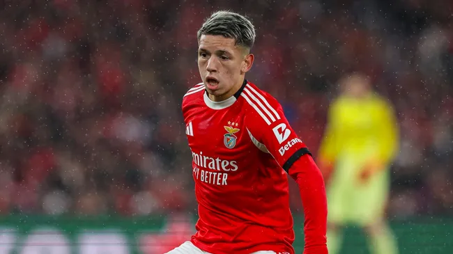 Gianluca Prestianni en Benfica. (Getty Images)